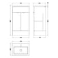 Hudson Reed Fusion 500mm 2-Door Floor Standing Vanity Unit With Polymarble Basin - Pebble Grey
