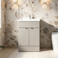 Hudson Reed Fusion 500mm 2-Door Floor Standing Vanity Unit With Ceramic Basin - Pebble Grey