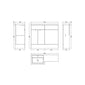 Hudson Reed Fusion 1000mm 2-Door Floor Standing Combination Unit With L-Shape Polymarble Basin - Pebble Grey