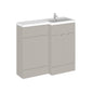 Hudson Reed Fusion 1000mm 2-Door Floor Standing Combination Unit With L-Shape Polymarble Basin - Pebble Grey
