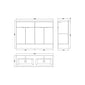Hudson Reed Fusion 1200mm 4-Door Floor Standing Double Vanity Unit With Ceramic Basin - Pebble Grey