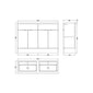 Hudson Reed Fusion 1200mm 4-Door Floor Standing Double Vanity Unit With Polymarble Basin - Pebble Grey