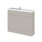 Hudson Reed Fusion 1000mm 2-Door Floor Standing Compact Combination Unit With Straight Basin - Pebble Grey