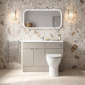 Hudson Reed Fusion 1100mm 2-Door Floor Standing Compact Combination Unit With Straight Basin - Pebble Grey