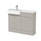 Hudson Reed Fusion 1100mm 2-Door Floor Standing Combination Unit With Semi Recessed Round Basin - Pebble Grey