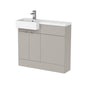 Hudson Reed Fusion 1000mm 2-Door Floor Standing Combination Unit With Semi Recessed Square Basin - Pebble Grey