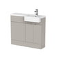Hudson Reed Fusion 1000mm 2-Door Floor Standing Combination Unit With Semi Recessed Square Basin - Pebble Grey