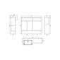 Hudson Reed Fusion 1100mm 2-Door Floor Standing Combination Unit With Semi Recessed Square Basin - Pebble Grey