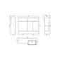 Hudson Reed Fusion 1100mm 2-Door Floor Standing Combination Unit With Semi Recessed Square Basin - Pebble Grey
