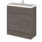 Hudson Reed Fusion Fitted 800mm Floor Standing 2 Door Vanity Unit & Ceramic Basin - Grey Avola