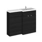 Hudson Reed Fusion Floorstanding Combination Unit & L-Shape Polymarble Basin 1100mm (2-Door) - Charcoal Black