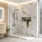 Chrome Enclosure with Stone Shower Tray - Various Sizes Available - welovecouk