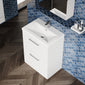 Ryker 600mm Floor Standing 2 Drawer Vanity & Basin 1 - Gloss White