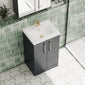 Ryker 500mm Floor Standing 2 Door Vanity & Basin 1 - Soft Black