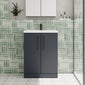 Ryker 600mm Floor Standing 2 Door Vanity & Basin - Soft Black