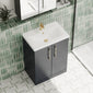 Ryker 600mm Floor Standing 2 Door Vanity & Basin - Soft Black