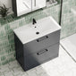 Ryker 800mm Floor Standing 2 Drawer Vanity & Basin 1 - Soft Black