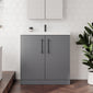 Ryker 800mm Floor Standing 2 Door Vanity & Basin 1 - Satin Grey