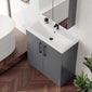 Ryker 800mm Floor Standing 2 Door Vanity & Basin 1 - Satin Grey