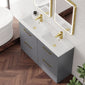 Ryker 1200mm Floor Standing 4 Door Vanity & Double Polybarble Basin - Satin Grey