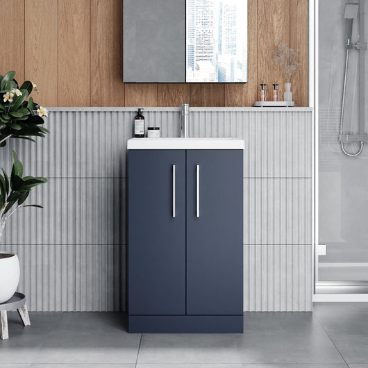  Ryker 500mm Floor Standing 2 Door Vanity & Basin 1 - Midnight Blue