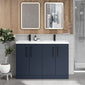 Ryker 1200mm Floor Standing 4 Door Vanity & Double Polymarble Basin - Midnight Blue