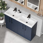 Ryker 1200mm Floor Standing 4 Door Vanity & Double Polymarble Basin - Midnight Blue