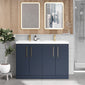 Ryker 1200mm Floor Standing 4 Door Vanity & Double Polymarble Basin - Midnight Blue