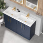 Ryker 1200mm Floor Standing 4 Door Vanity & Double Polymarble Basin - Midnight Blue