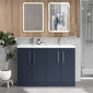 Ryker 1200mm Floor Standing 4 Door Vanity & Double Ceramic Basin - Midnight Blue