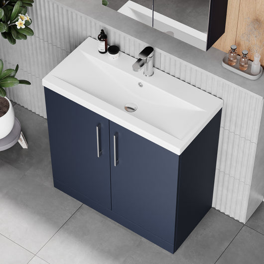  Ryker 800mm Floor Standing 2 Door Vanity & Basin 1 - Midnight Blue