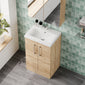 Ryker 500mm Floor Standing 2 Door Vanity & Basin 1 - Bleached Oak