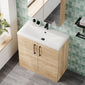 Ryker 800mm Floor Standing 2 Door Vanity & Basin 1 - Bleached Oak