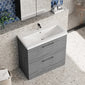 Ryker 800mm Floor Standing 2 Drawer Vanity & Basin 1 - Anthracite