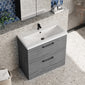 Ryker 800mm Floor Standing 2 Drawer Vanity & Basin 1 - Anthracite