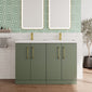 Ryker 1200mm Floor Standing 4 Door Vanity & Double Polymarble Basin - Satin Green