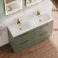 Ryker 1200mm Floor Standing 4 Drawer Vanity & Double Basin Ceramic - Satin Green