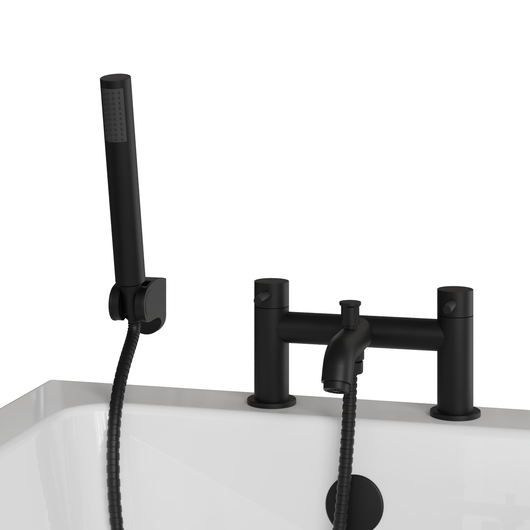  ARLO - Black Bath Shower Mixer Tap Inc Handset