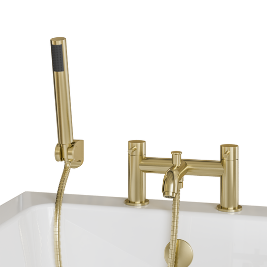  ARLO - Brushed Brass Bath Shower Mixer Tap Inc Handset