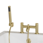 ARLO - Brushed Brass Bath Shower Mixer Tap Inc Handset - welovecouk