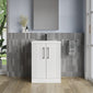 Deco Squared 600mm Cloakroom Bathroom Suite - White & Black handle