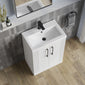 Deco Squared 600mm Cloakroom Bathroom Suite - White & Black handle