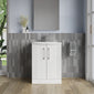 Deco Curved 600mm Cloakroom Bathroom Suite - White