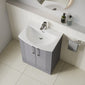 Deco Curved 500mm Satin Grey Vanity & Chrome Quadrant Shower Enclosure Bathroom Suite