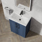 Deco Squared 600mm Cloakroom Bathroom Suite - Satin Blue & Black handle