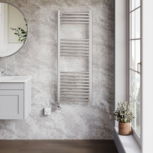  SDG Electric Straight Thermostatic Towel Rail 500 x 1200mm - 300W