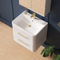 Pride 600mm Wall Hung Cabinet & Polymarble Basin - Gloss White
