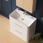 Pride 800mm Floor Standing 2 Drawer Cabinet & Polymarble Basin - White