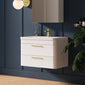 Pride 800mm Wall Hung Cabinet & Polymarble Basin - Gloss White