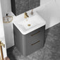 Pride 600mm Floor Standing 2 Drawer Cabinet & Polymarble Basin - Soft Black